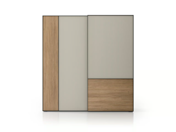 NUIT - Sectional wooden and tempered glass wardrobe with sliding doors by Santalucia Mobili - view 2